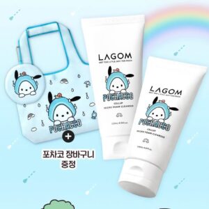 lagom 微米泡沫洗面乳 120ml×2＋帕恰狗收納式購物袋